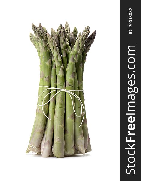 Bunch of asparagus, isolated on white