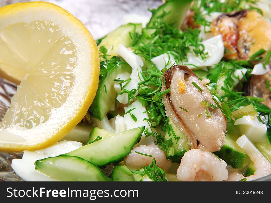 Salad With Cucumber And Mussel