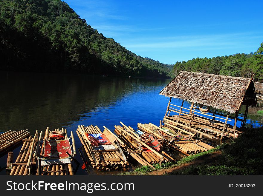 Thai style boat on the river