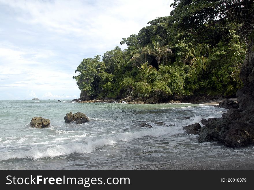 Rocky tropical bay in National Parc Manuel Antonio Costa Rica