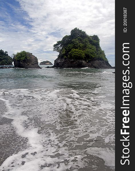 Rock island in the sealine of National Parc Manuel Antonio Costa Rica. Rock island in the sealine of National Parc Manuel Antonio Costa Rica