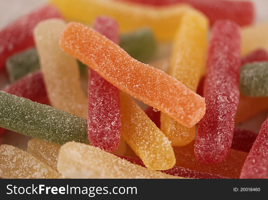 A close up of some sour - sweet sweets. A close up of some sour - sweet sweets