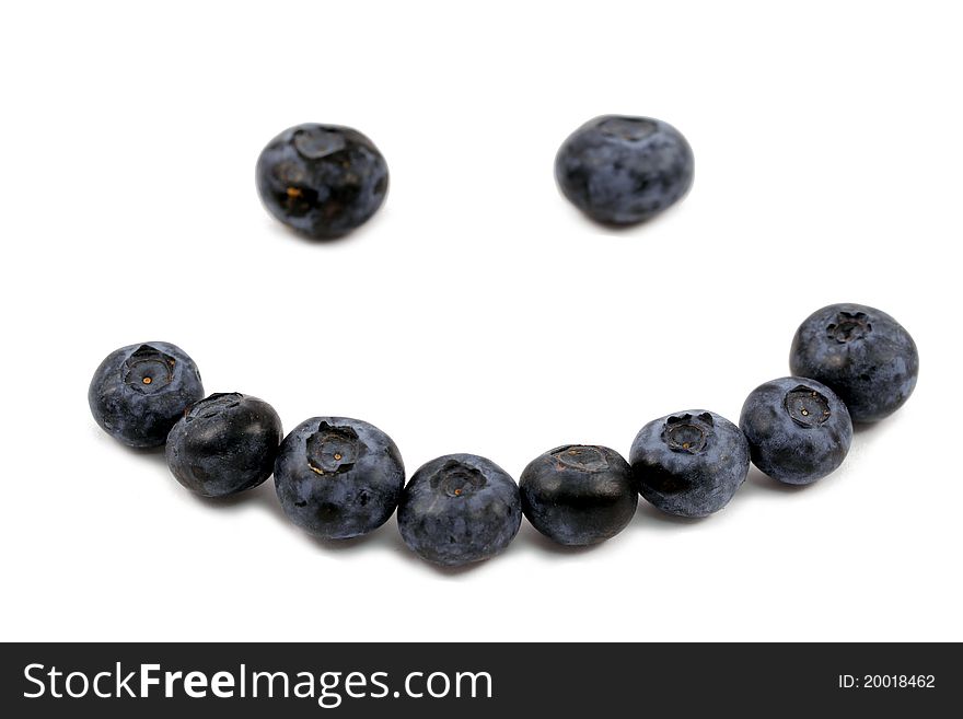 A smile made of fresh blueberries. A smile made of fresh blueberries