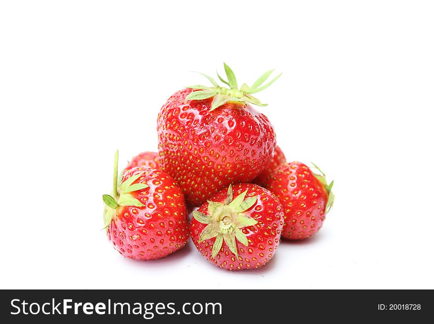 Fresh sweet strawberries isolated on white background. Fresh sweet strawberries isolated on white background