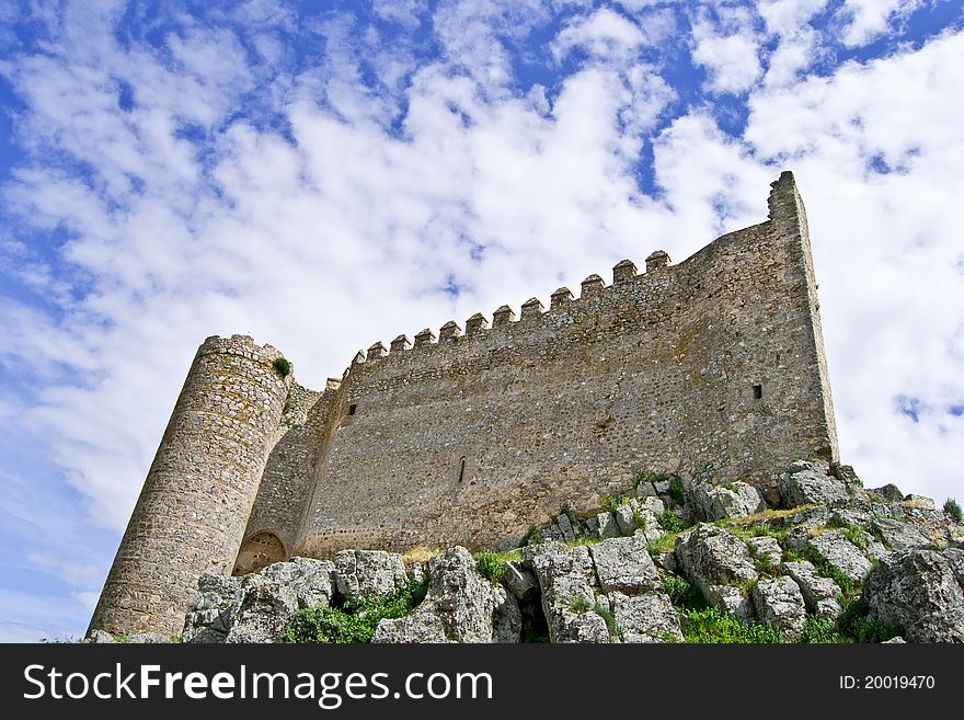 Castle in Alcocer, Spain, old edification. Castle in Alcocer, Spain, old edification