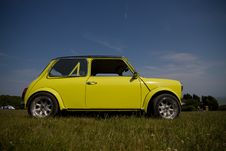 Old Yellow Mini Stock Image Old Yellow Mini Stock Image