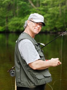 Fly Fisherman Royalty Free Stock Photography