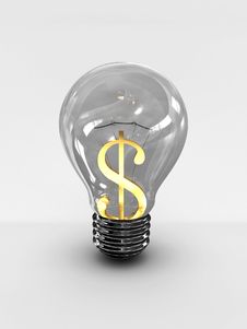 Light Bulb With A Dollar Sign Stock Images