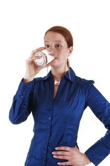 Girl Drinking Water. Stock Photos