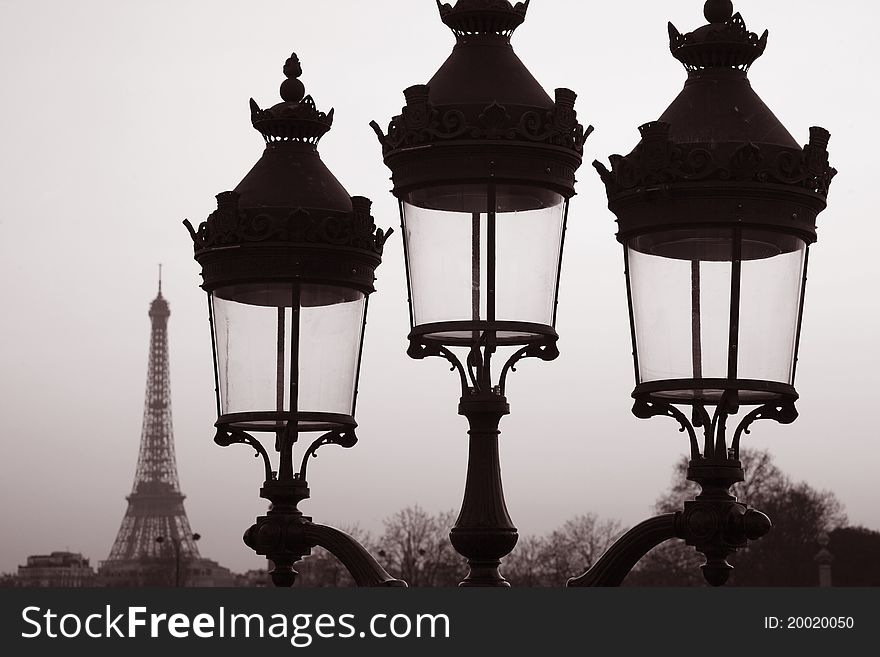Eiffel Tower in Paris, France. Eiffel Tower in Paris, France