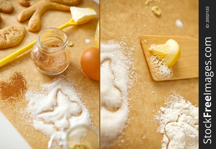 Ingredients for cakes laid on the table. Ingredients for cakes laid on the table