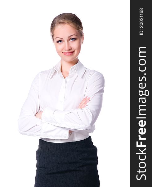 Successful businesswomen. Isolated on a white background