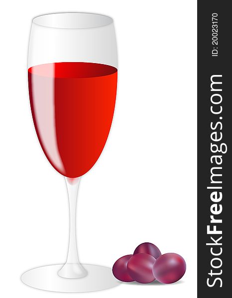 Wine glass with grape