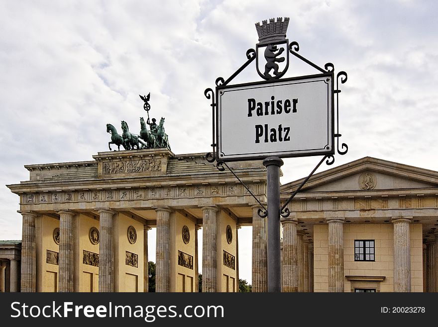 The Brandenburg Gate in Berlin - Pariser Platz. The Brandenburg Gate in Berlin - Pariser Platz