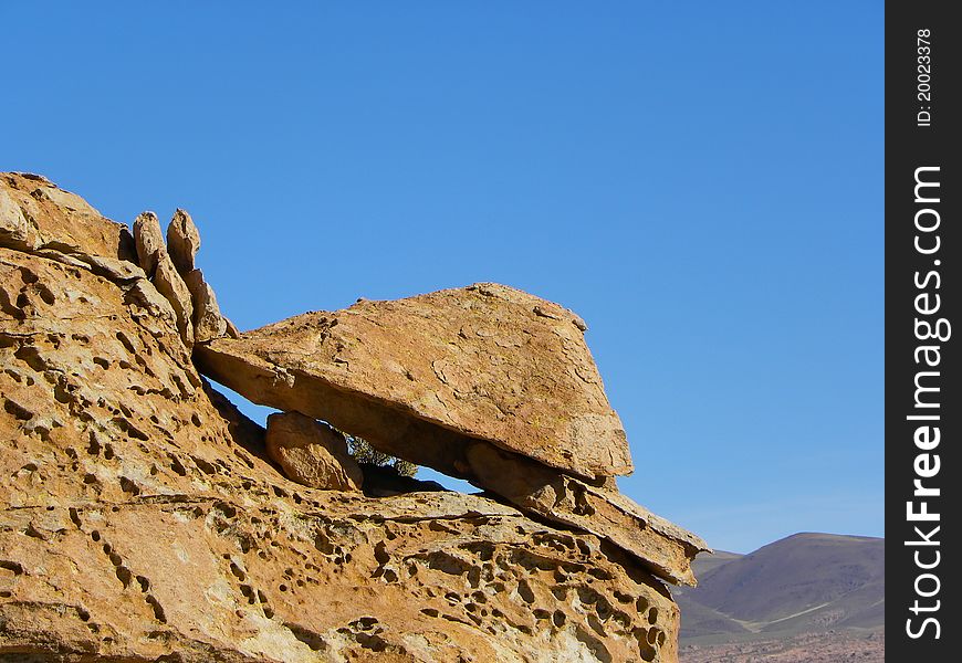 Valle de Rocas - a colorful valley on the Altiplano, Bolivia with the rocky outcrops of unusual forms. Valle de Rocas - a colorful valley on the Altiplano, Bolivia with the rocky outcrops of unusual forms.