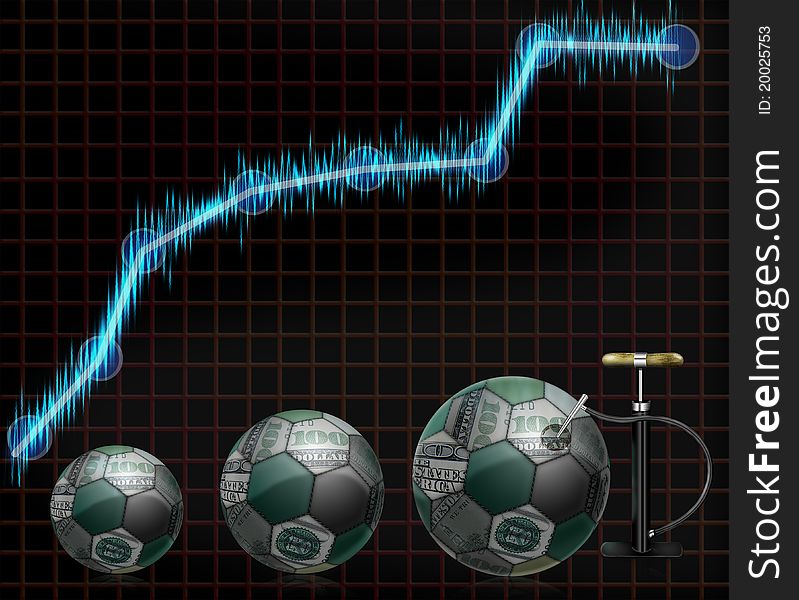 The diagram in the form of soccer balls. illustration. The diagram in the form of soccer balls. illustration.