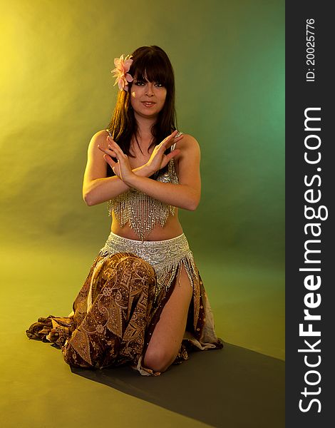 Private performing from belly dancer in studio