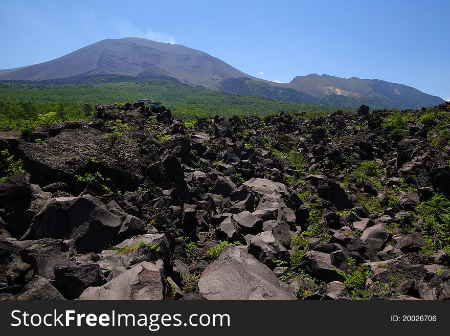 Lava And Mt. Asama