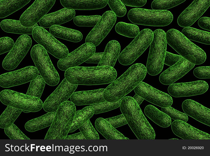 Digital illustration of  bacteria in abstract background