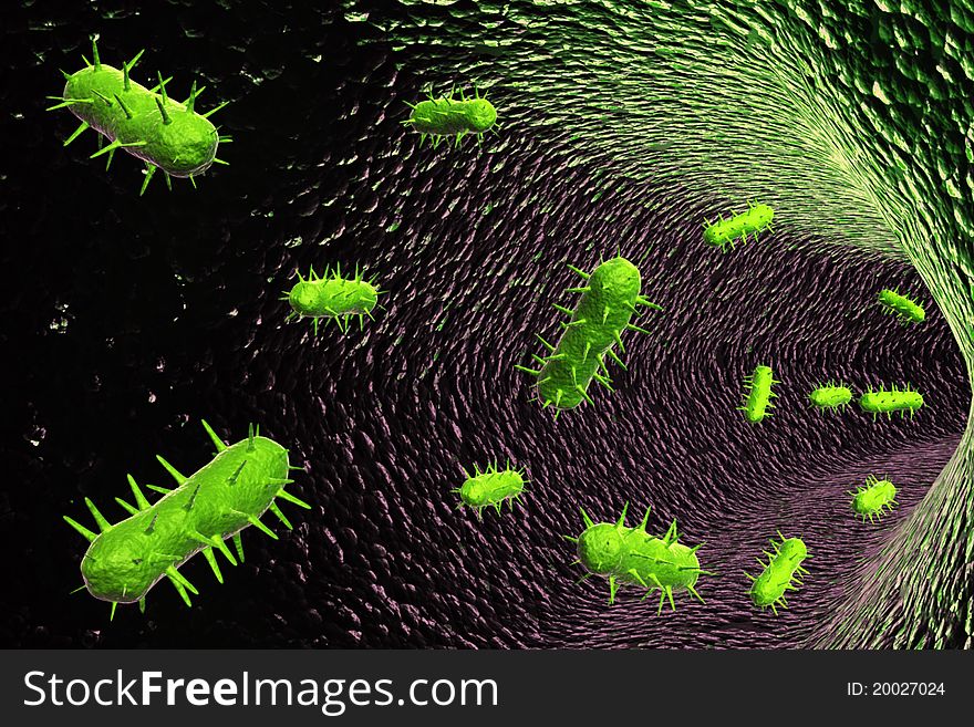 Digital illustration of 3d virus