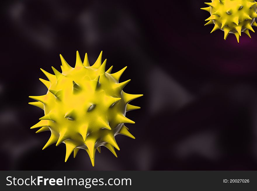 Digital illustration of 3d virus