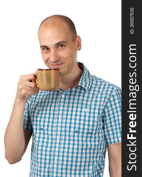 Young Man Drinking Coffee