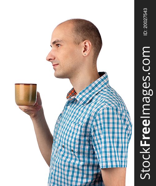 Young Man Drinking Coffee