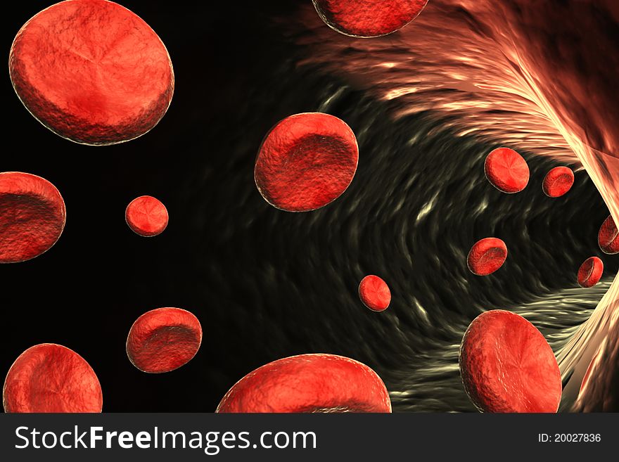Digital illustration of Blood cells