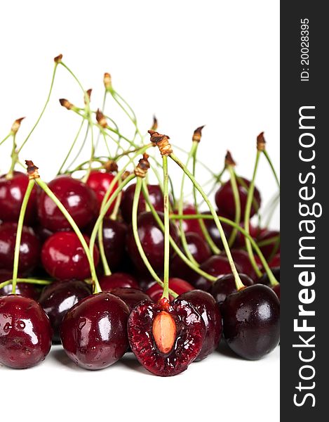 Fresh cherry isolated on a white background