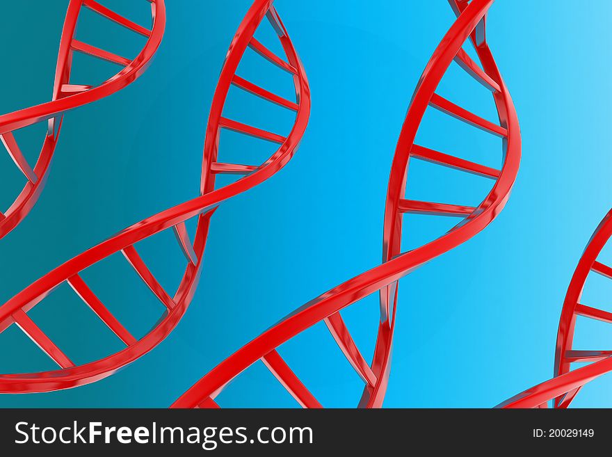Digital illustration of Dna in abstract background