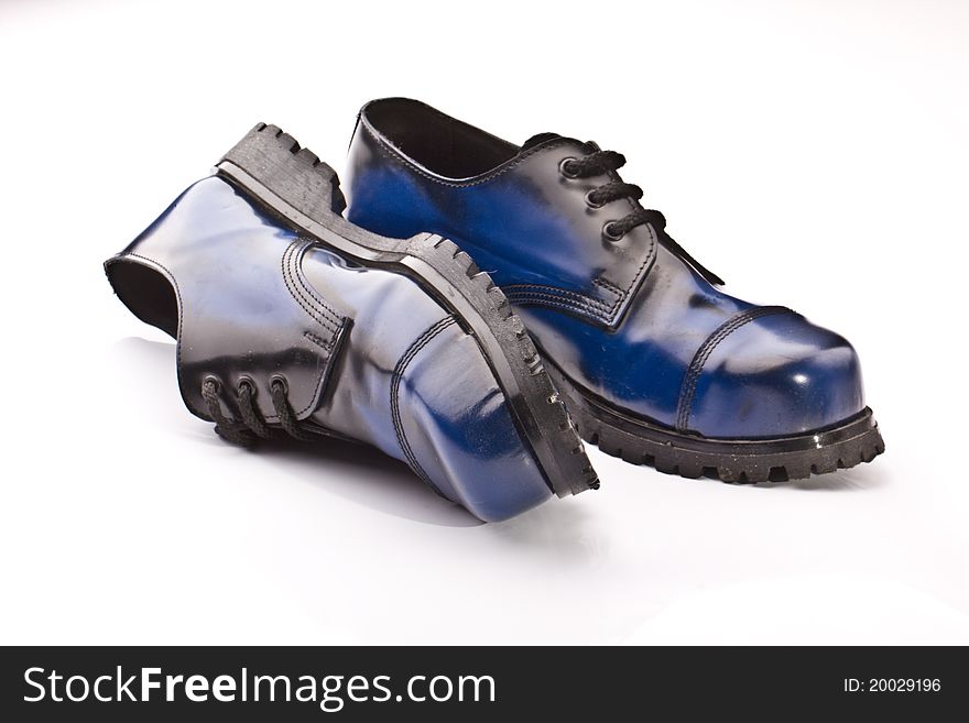 Industrial safety shoes on a white background