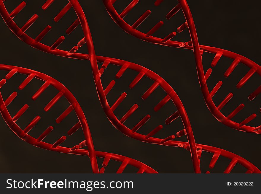 Digital illustration of dna in abstract background