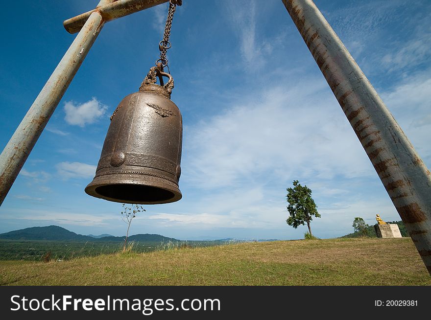 Bell On Mountain And Blue Sky