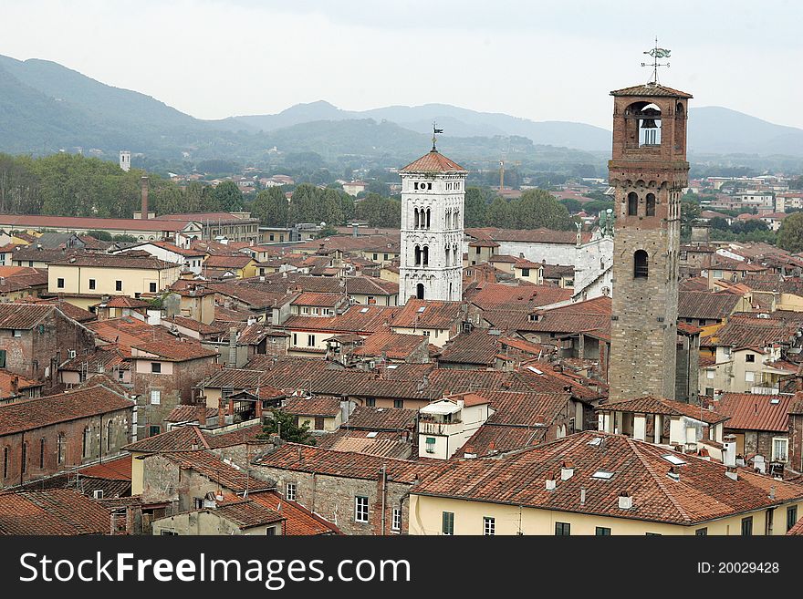 Rooftops in the Italian village Lucca. Rooftops in the Italian village Lucca