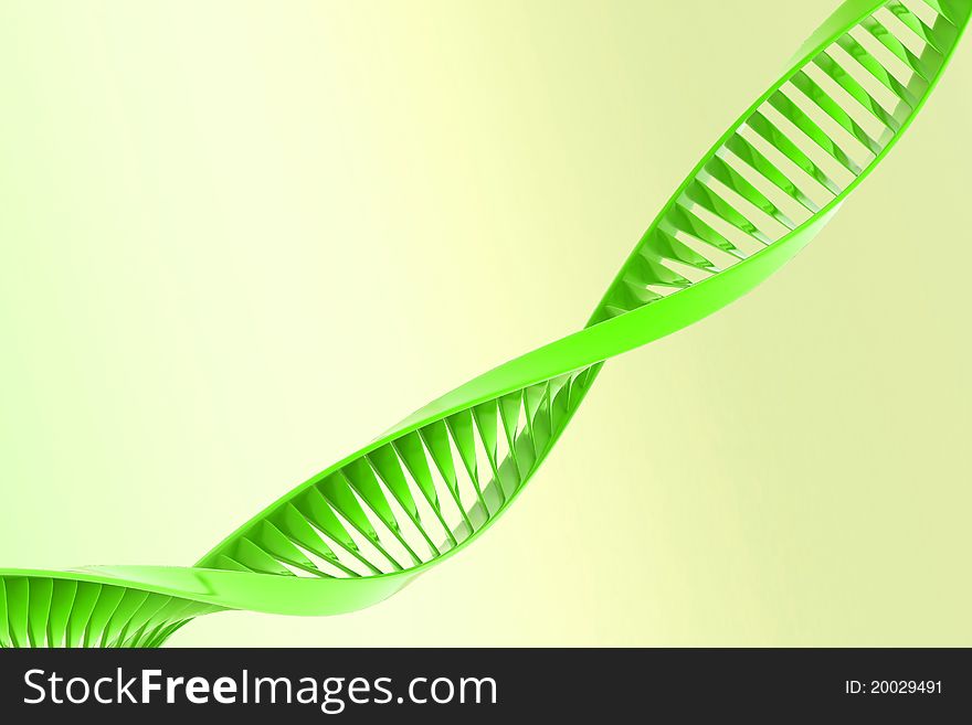 Digital illustration of DNA in color background