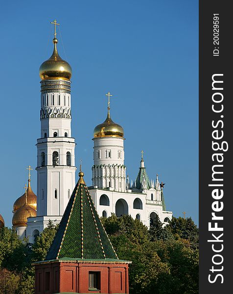 Gold domes it church - is photographed in Moscow