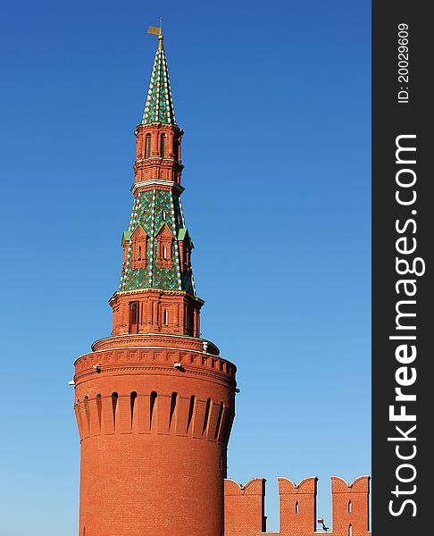 The Moscow fortress, tower-is photographed in Russia