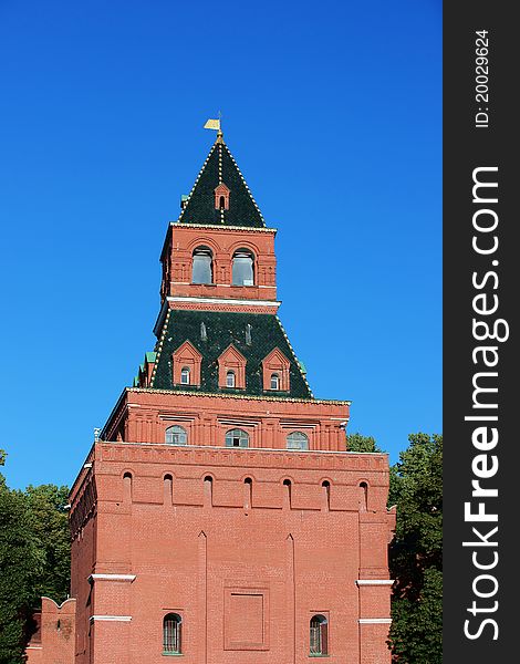 The Moscow fortress, tower-is photographed in Russia