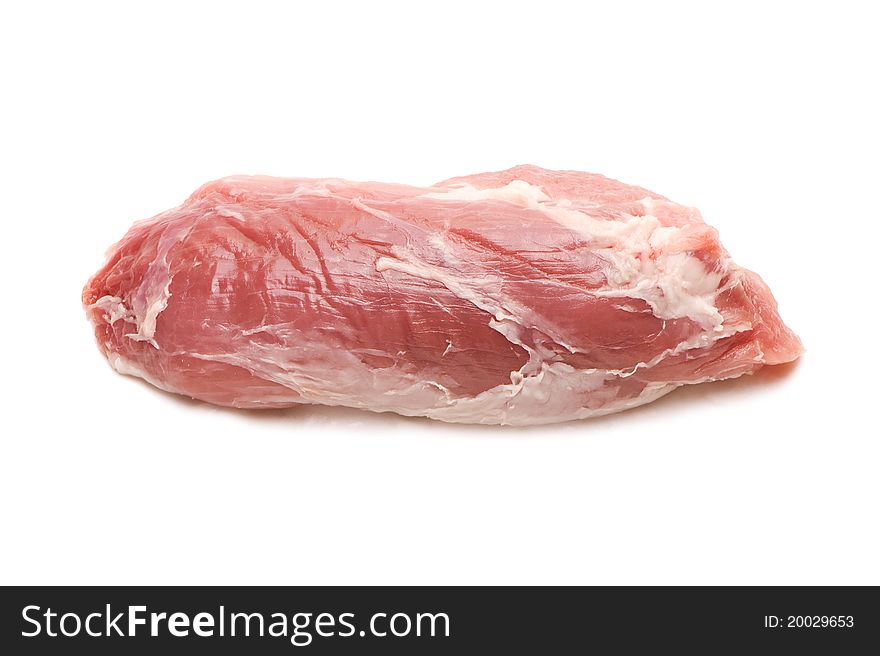 One piece Fresh meat on white background