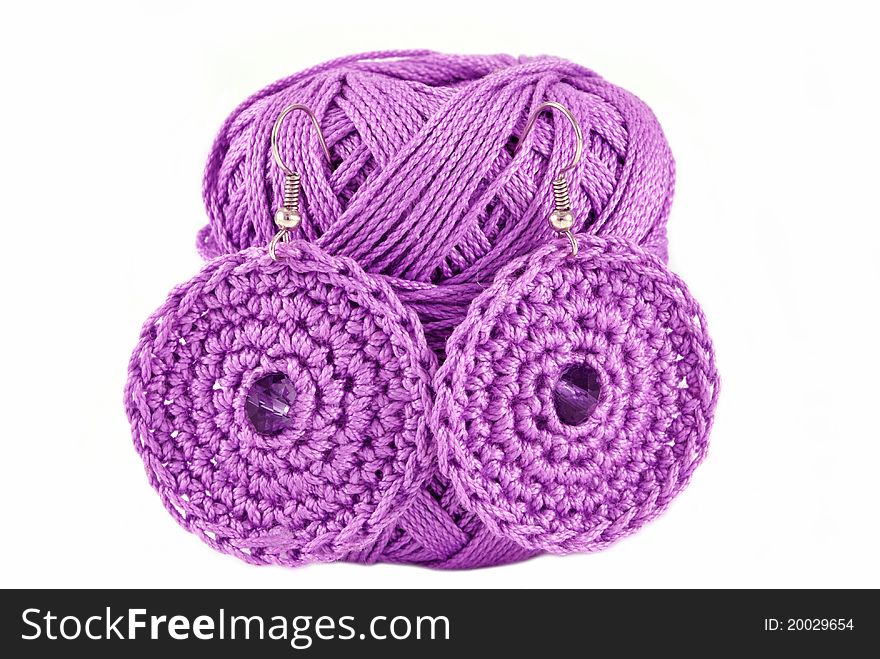 Crochet jewelry - purple ear-rings
