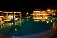 Resort Swimming Pool At Night Royalty Free Stock Photography Resort Swimming Pool At Night Royalty Free Stock Photography