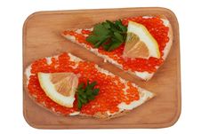 Caviar, With Butter And Toasts Royalty Free Stock Photos