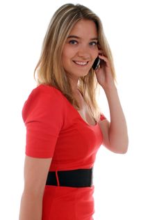 Smiling Business Woman Talking On The Phone Stock Image Smiling Business Woman Talking On The Phone Stock Image