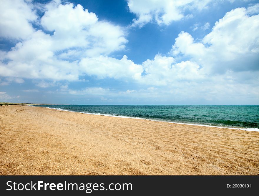 Beautiful beach in summertime on Black sea. Beautiful beach in summertime on Black sea