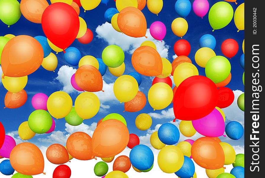 A Lot Balloons On Sky.