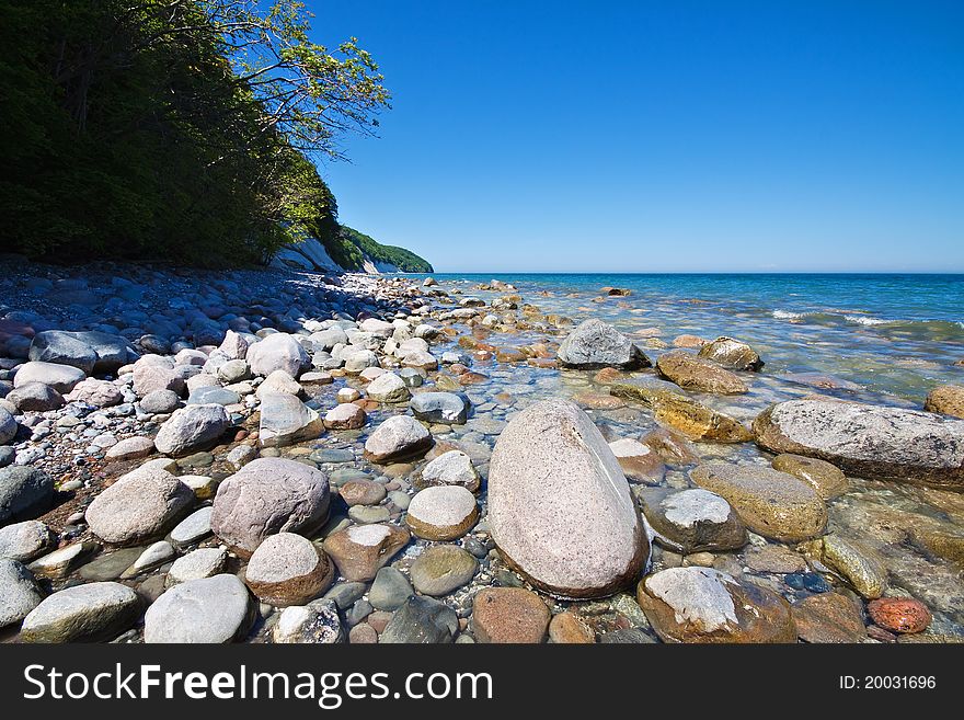 On shore of the Baltic Sea on the island Ruegen (Germany).