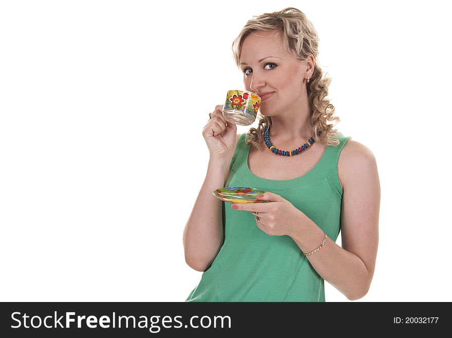 Girl Drinking A Tea