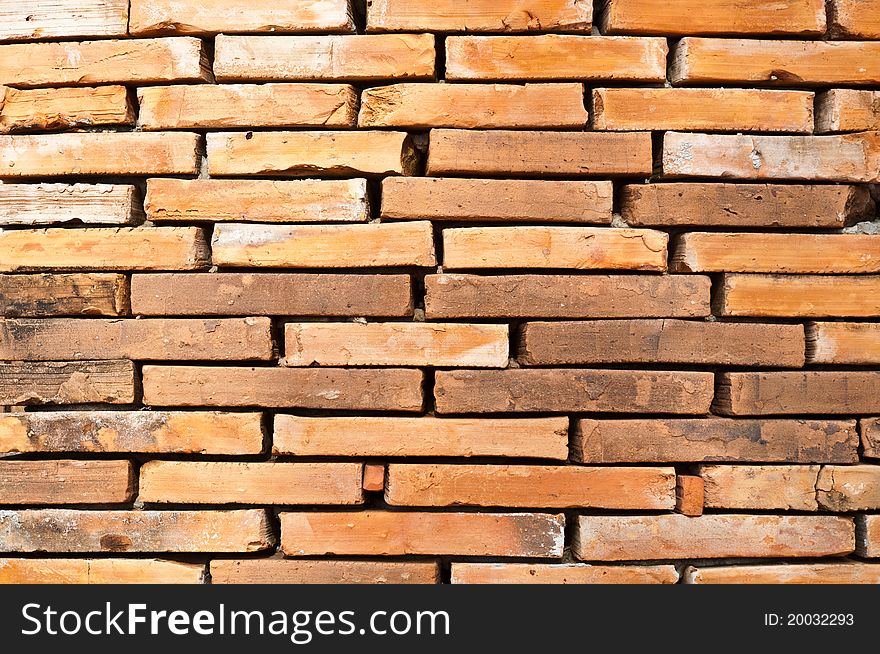 Background of old red brick wall