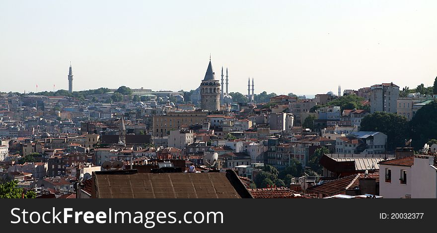 A view of istanbul with Galata Tower, Turkey. A view of istanbul with Galata Tower, Turkey.