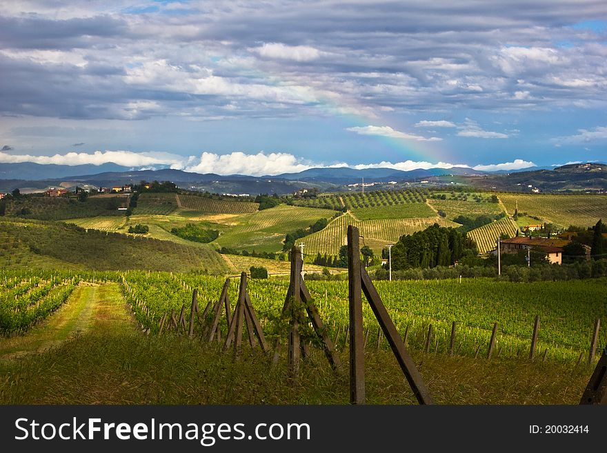 A fading spring thunderstorm over tuscany hills near Florence. Shot taken on may 2011. A fading spring thunderstorm over tuscany hills near Florence. Shot taken on may 2011